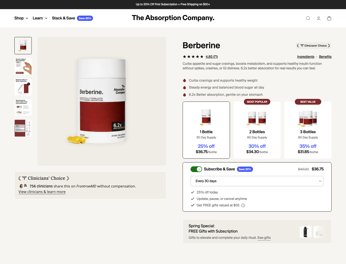 berberine blood sugar landing page 1