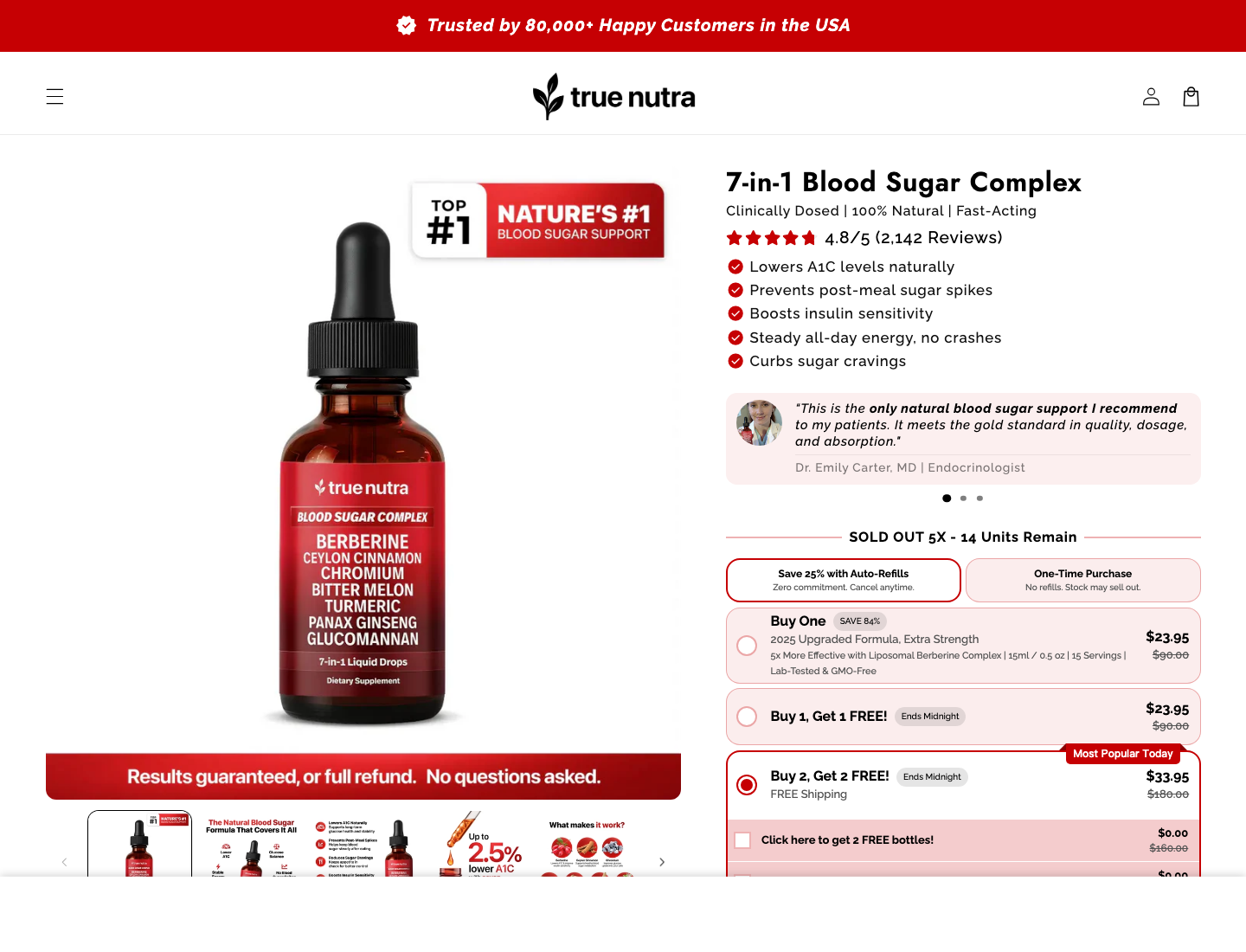 berberine blood sugar landing page 3