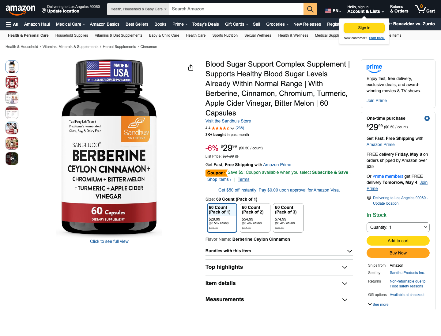 berberine blood sugar landing page 4