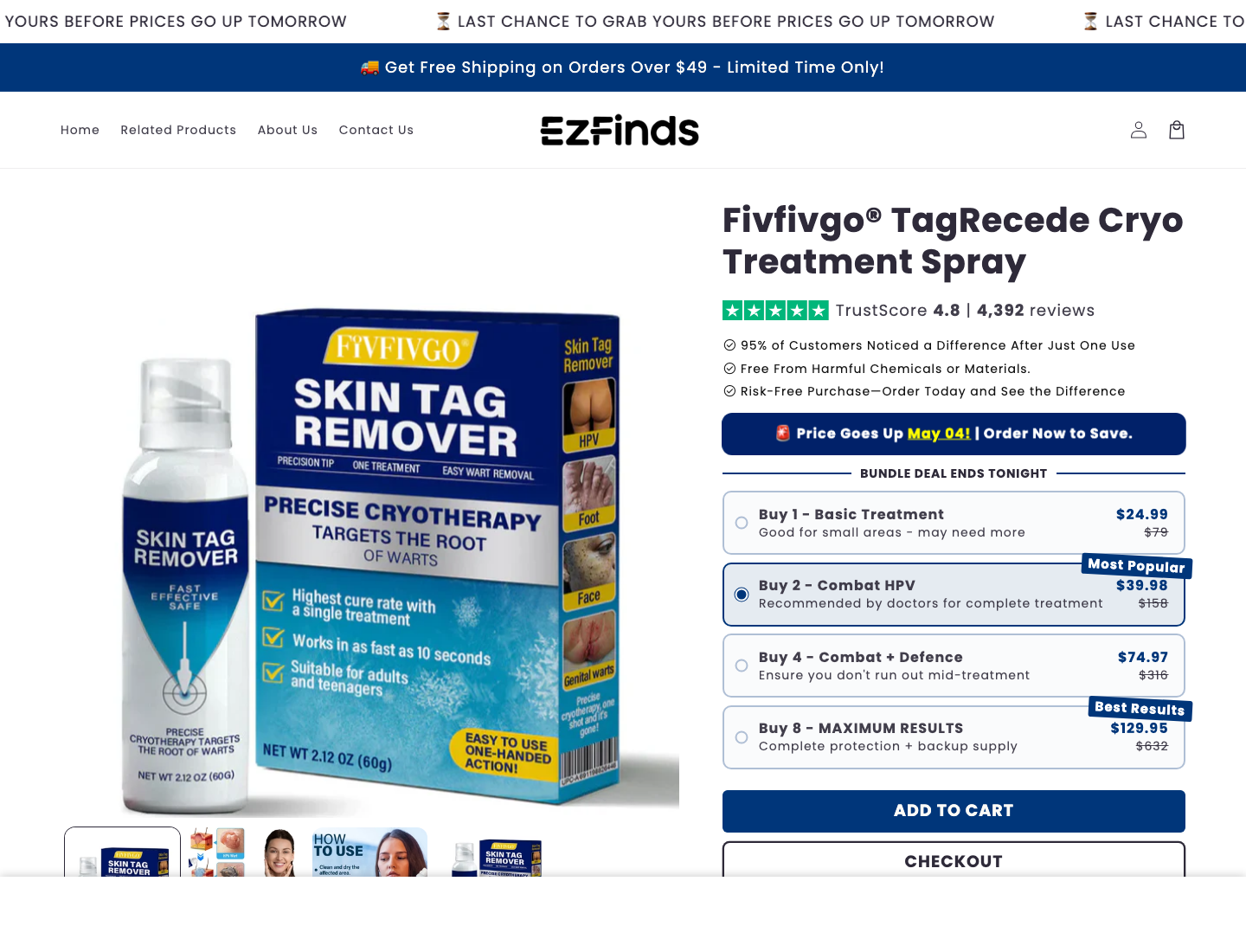 skin tag remover landing page 2