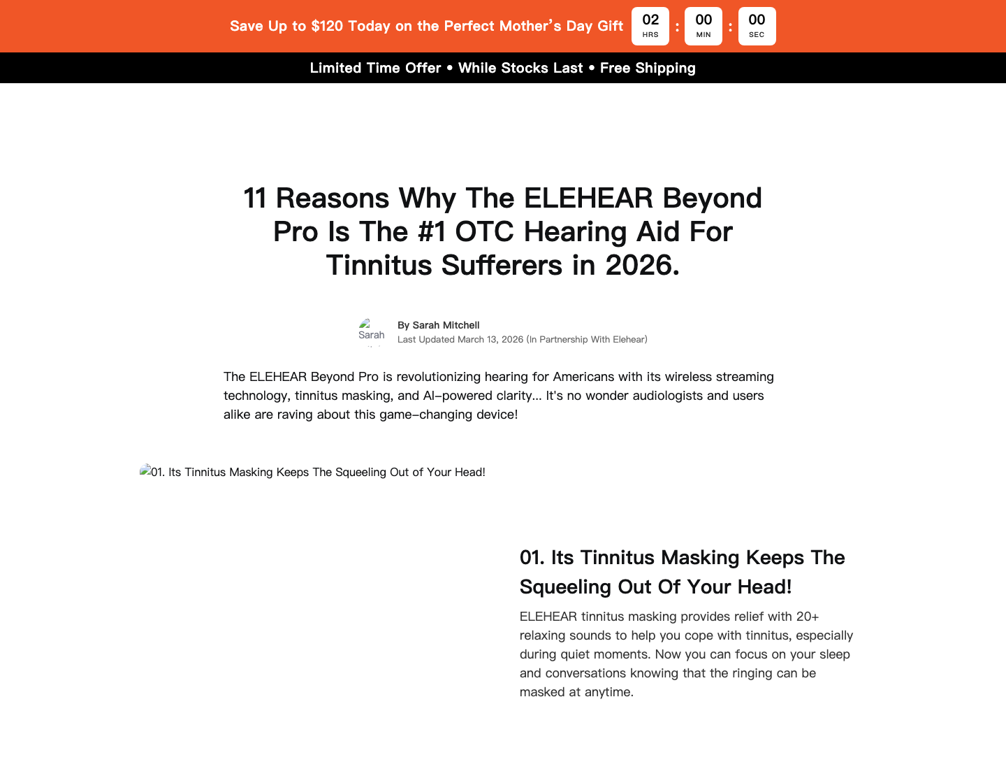 tinnitus relief landing page 3