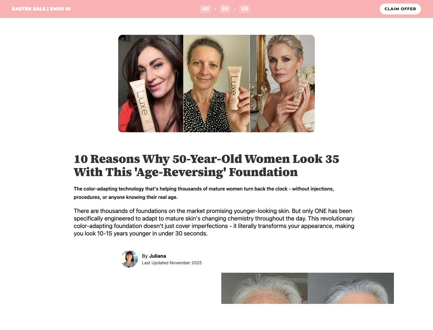 wrinkle cream landing page 1