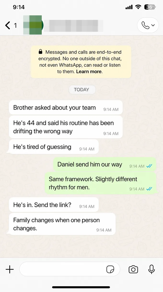 WhatsApp customer message 1
